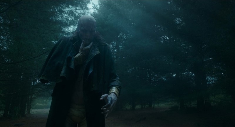 Frankenstein creature with overcoat