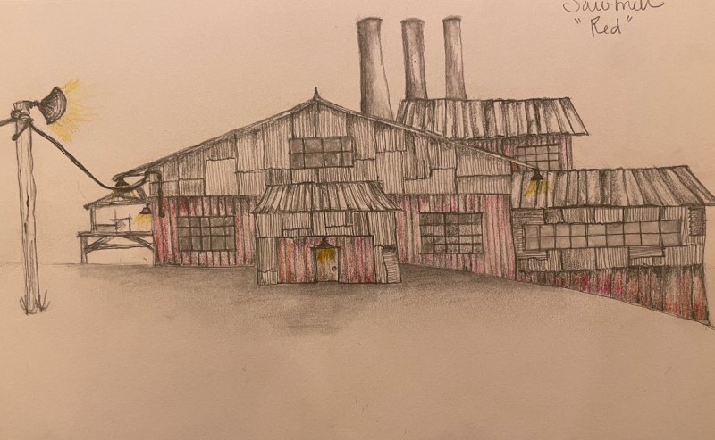 First sketch of the Juke Joint in Sinners by Hannah Beachler
