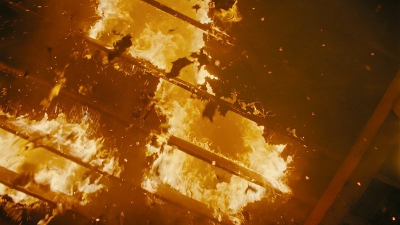 Roof on fire in Sinners movie