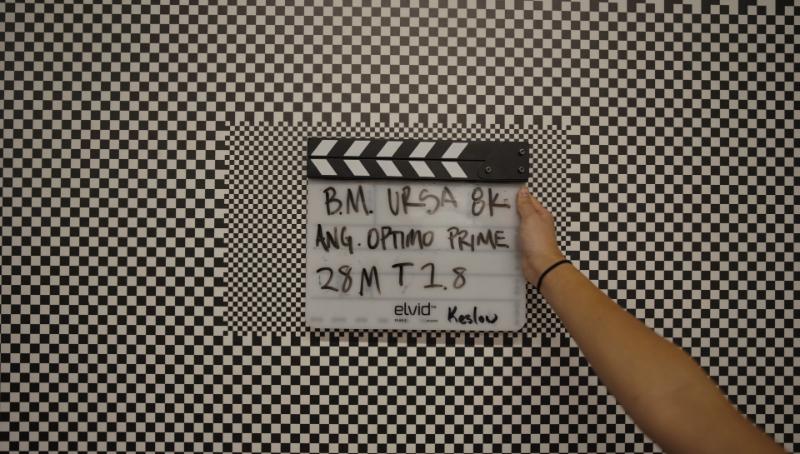 Camera Prep Lens Distortion Grid with slate in