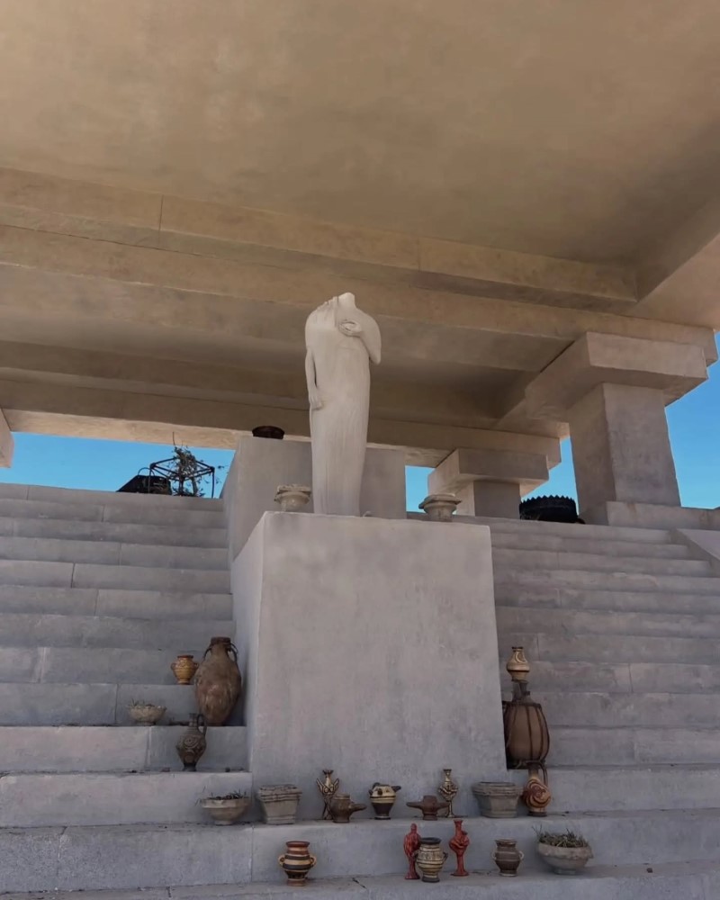 The beheaded statue of Athena in The Odyssey movie